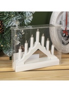 Светодиодная фигура «Белая рождественская горка», пластик, батарейки ААх2 (не в комплекте), свечение тёплое белое 4357280