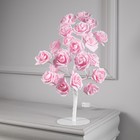 Светодиодный куст «Розы розовые» 45 см, 24 LED, постоянное свечение, 220 В, свечение тёплое белое - Фото 2