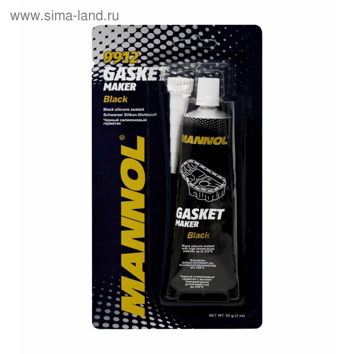 Герметик-прокладка черный силиконовый от -40С до +230С,Gasket Maker Black 9912, 85 гр - Фото 1
