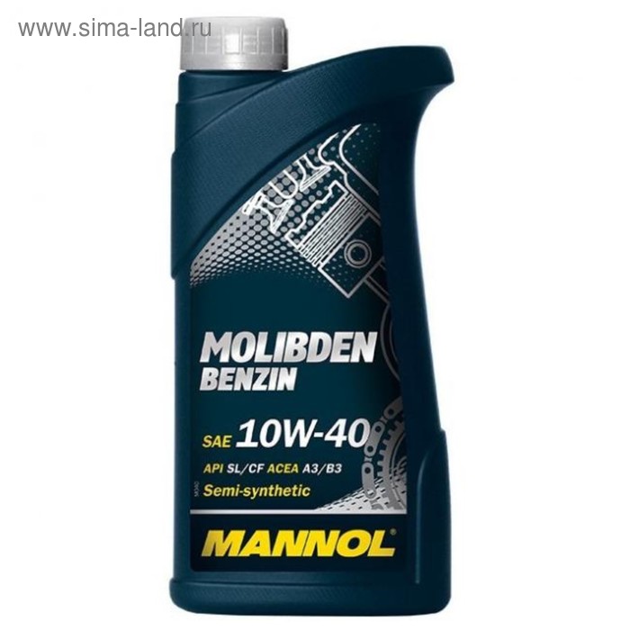 Масло моторное MANNOL 10w40 п/с Molibden Benzin, 1 л - Фото 1