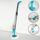 Швабра для мытья пола с распылителем Доляна, насадка из микрофибры 17×17 см, металлическая ручка 129 см - Фото 7