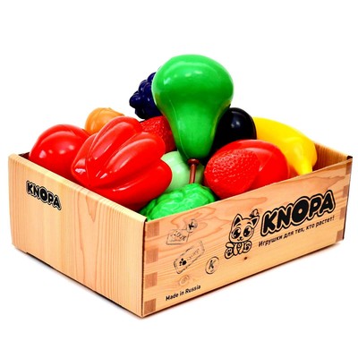 Игровой набор в большом ящике «Фрукты-овощи», 22 элемента