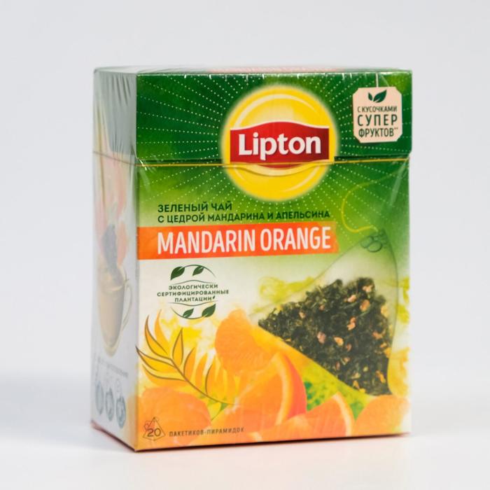 Чай Lipton зеленый, мандарин и апельсин, 36 г - Фото 1