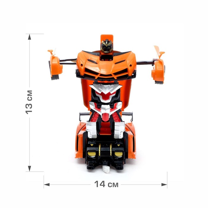 Робот радиоуправляемый «Ламбо», трансформируется с пульта, масштаб 1:18, цвет оранжевый - фото 1889391624