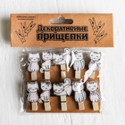 Прищепки декоративные «Котики» 10 шт., 3.5 см - Фото 4