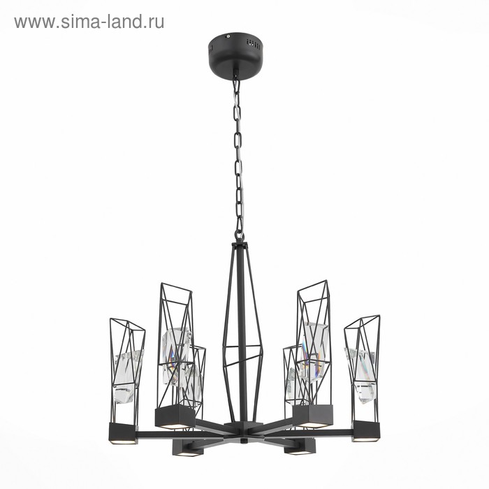 Люстра подвесная St Luce. SL815.303.06. Progetto. 6х8 Вт, LED, 4000K, 3564 Lm, 60х60х50 см, цвет серый графит - Фото 1