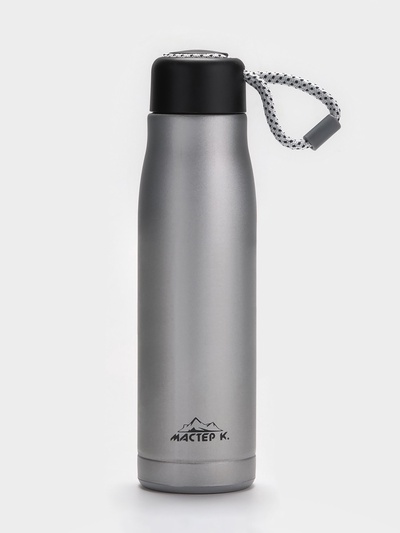 Термос Traveller «Мастер К.», 600 мл, для чая, кофе, сохраняет тепло 10 ч, 26×7 см, хром