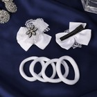 Набор для волос Выбражулька «Бантик страз», 2 зажима, 4 резинки, цветок, белый - Фото 3