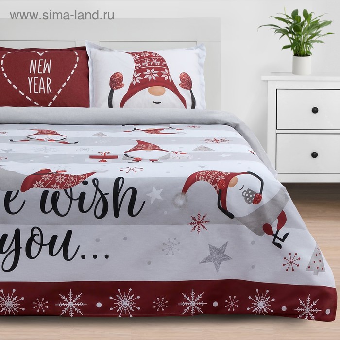 Комплект: пододеяльник и 2 наволочки Merry Christmas 175*215 см/50*70 см - 2 шт - Фото 1