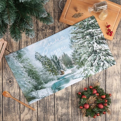 Полотенце кухонное новогоднее «Этель. Зимняя сказка», 40×70 см, 100% хлопок, саржа 190 г/м²
