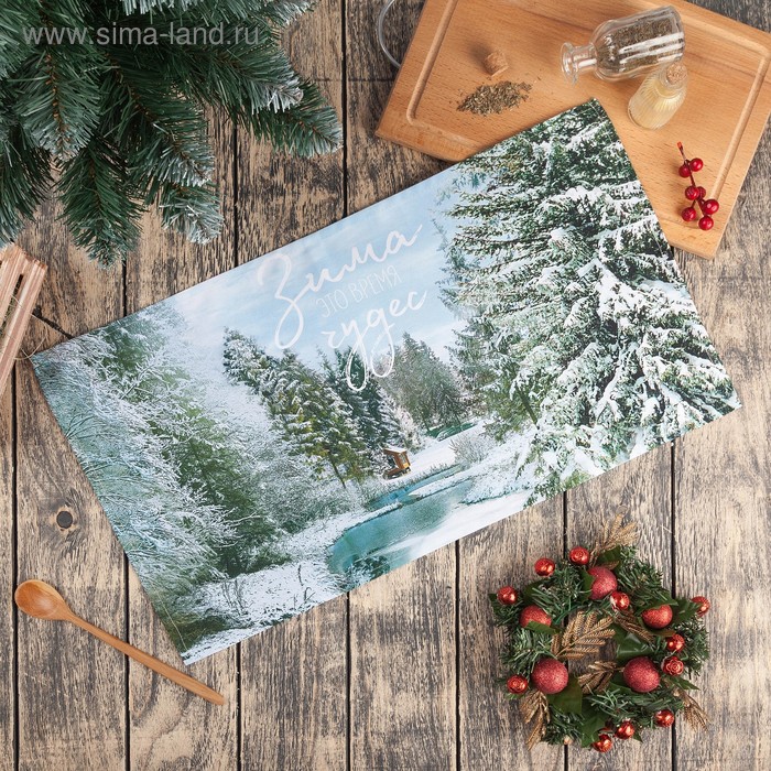 Полотенце кухонное новогоднее «Этель. Зимняя сказка», 40×70 см, 100% хлопок, саржа 190 г/м² - Фото 1