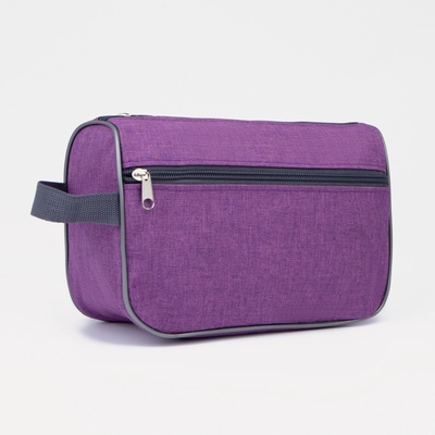 Косметичка дорожная на молнии «ЗФТС», с ручкой, наружный карман, цвет сиреневый