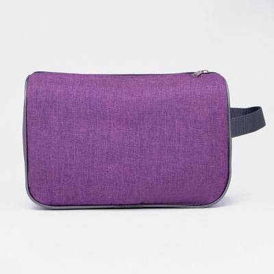 Косметичка дорожная на молнии «ЗФТС», с ручкой, наружный карман, цвет сиреневый