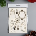 Чип-борд картонный "Рождественнский с мышкой"  11,5х16,5 см, толщина 0,09 см - Фото 3