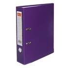 Папка-регистратор А4, 75 мм, Calligrata, ПВХ, тиснение «лен», металлическая окантовка, карман на корешок, собранная, фиолетовая, микс - Фото 3