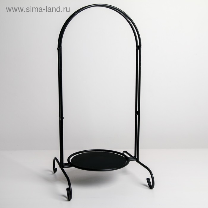 Подставка для цветов напольная, диаметр 22 см, цвет чёрный - Фото 1