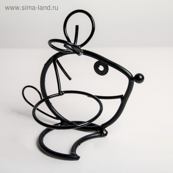 Подставка для цветов «Мышь», на 1 цветок, цвет чёрный - Фото 1