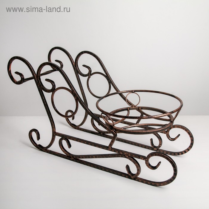 Подставка для цветов «Сани», цвет медный - Фото 1