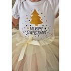 Набор: боди,юбка,повязка Крошка Я "Merry Christmas", белый/бежевый, р.22, рост 62-68 см - Фото 4