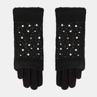 Перчатки-митенки женские, цвет чёрный, размер 7-8 - Фото 1