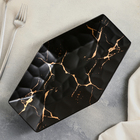 Блюдо фарфоровое «Марбл», 31×18,5 см, цвет чёрный - Фото 1
