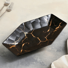 Блюдо фарфоровое «Марбл», 31×18,5 см, цвет чёрный - Фото 2