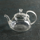 Чайник стеклянный заварочный с металлическим ситом Доляна «Элегия», 400 мл - фото 5825875