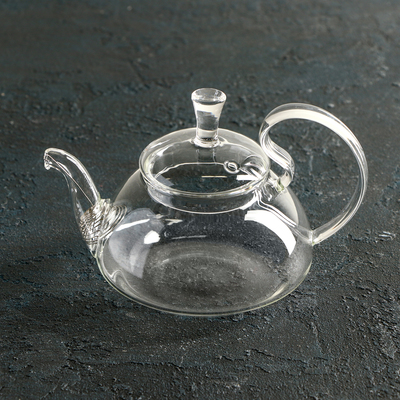 Чайник стеклянный заварочный с металлическим ситом Доляна «Элегия», 400 мл