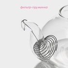 Заварочный чайник Доляна «Элегия», 600 мл, 19×13×12.5 см, металлическое сито, стекло - Фото 3