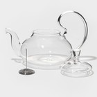 Чайник стеклянный заварочный с металлическим ситом Доляна «Элегия», 600 мл, 19×13×12,5 см - Фото 6