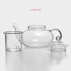 Заварочный чайник из стекла Доляна «Валенсия», 400 мл, 17×11×10 см, стеклянное сито - Фото 3