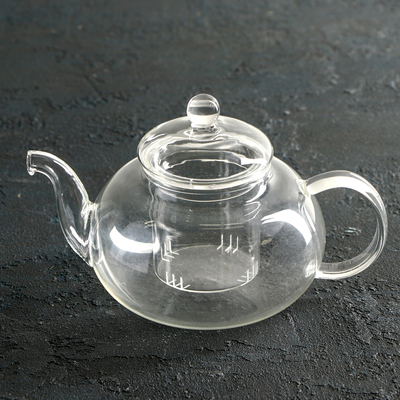 Чайник заварочный со стеклянной крышкой и ситом Доляна «Валенсия», 600 мл