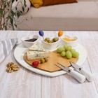 Блюдо керамическое для подачи «Эстет. Сердце», 8 предметов: 3 соусника 8×6×4 см, 3 шпажки, нож, вилочка, цвет белый - Фото 3
