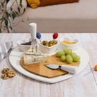 Блюдо керамическое для подачи «Эстет. Сердце», 8 предметов: 3 соусника 8×6×4 см, 3 шпажки, нож, вилочка, цвет белый - фото 4526920