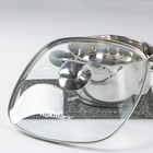 Крышка для сковороды и кастрюли стеклянная, квадратная, 26 см, с ободом и ручкой из нержавеющей стали - Фото 2