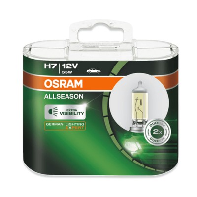 Лампа автомобильная Osram Allseason Ultra Life, H7, 12 В, 55 Вт, набор 2 шт, 64210ALL-HCB