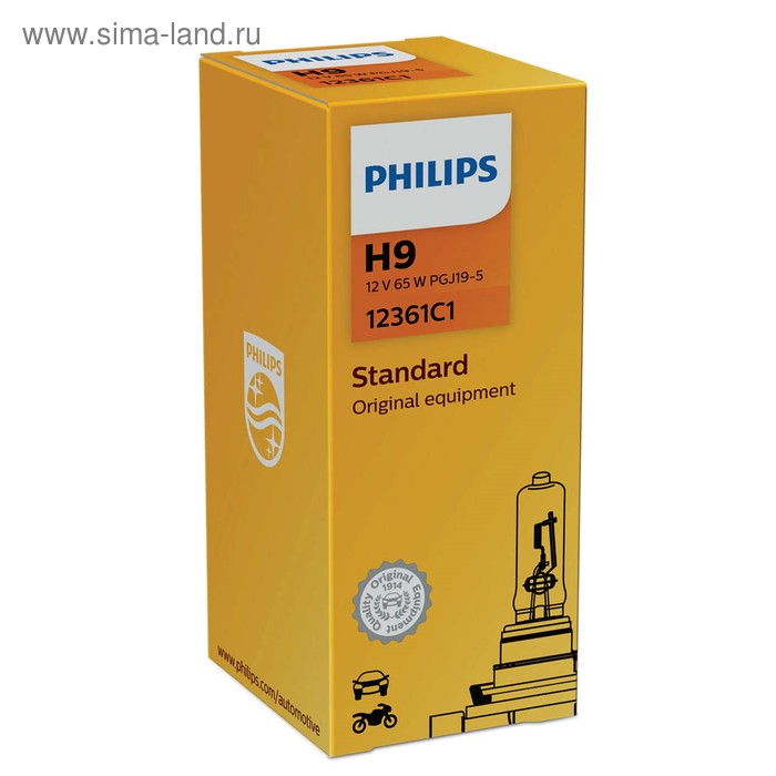 Лампа автомобильная Philips, H9, 12 В, 65 Вт, 12361C1 - Фото 1