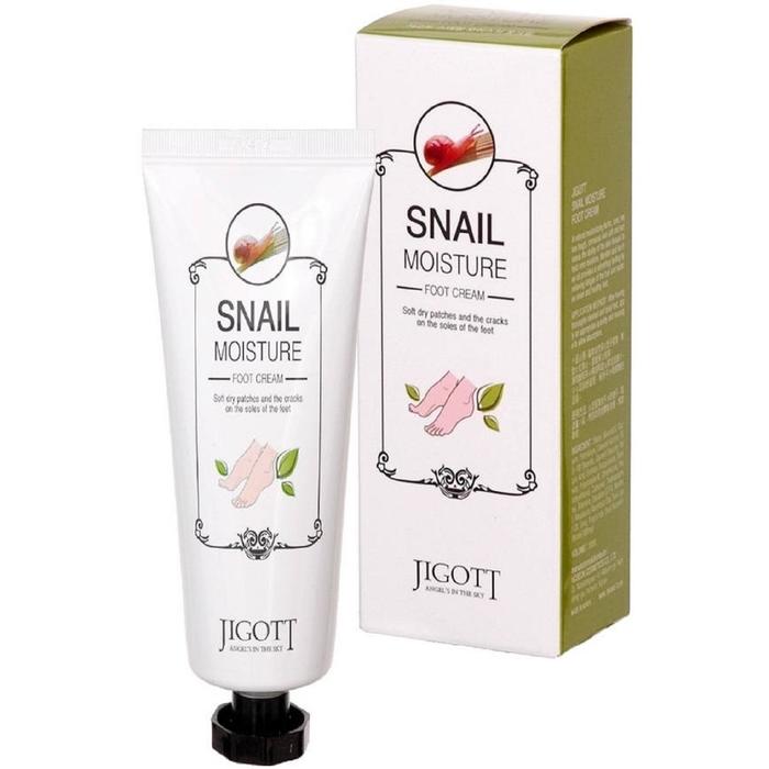 Крем для ног Jigott Foot Real Moisture, с экстрактом муцина улитки, 100 мл