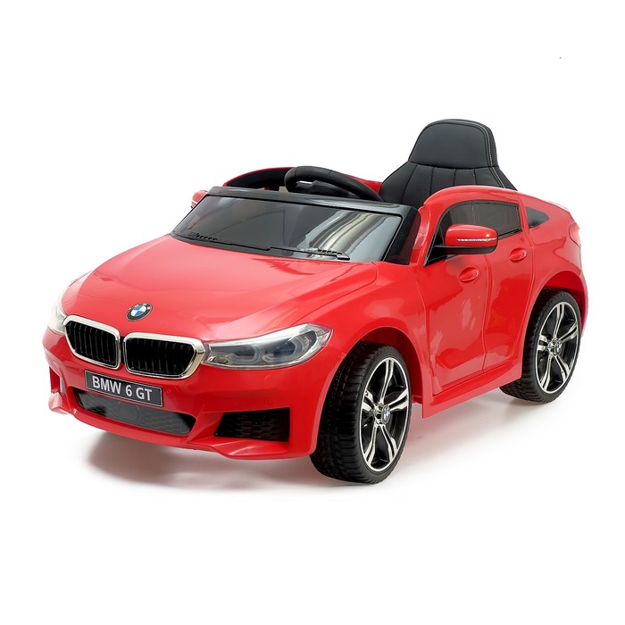 Электромобиль BMW 6 Series GT, EVA колёса, кожаное сидение, цвет красный