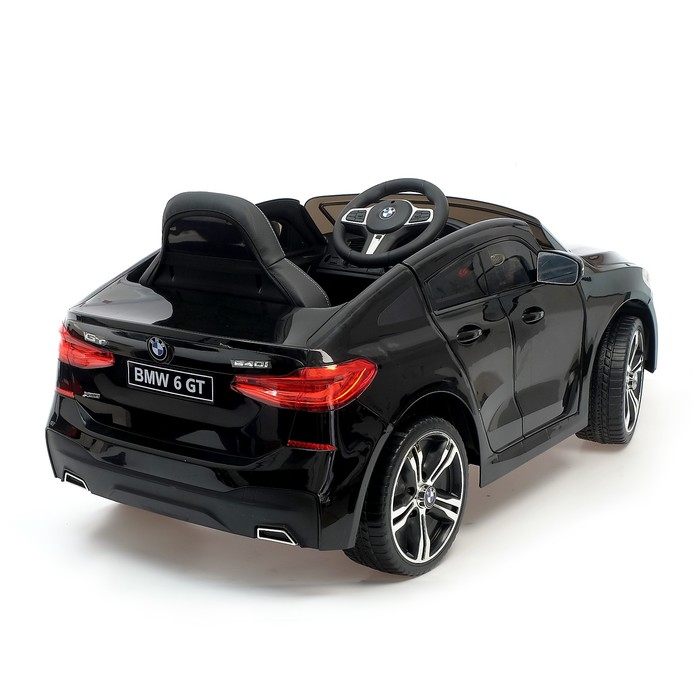 Электромобиль BMW 6 Series GT, EVA колёса, кожаное сидение, цвет черный - фото 1907044117