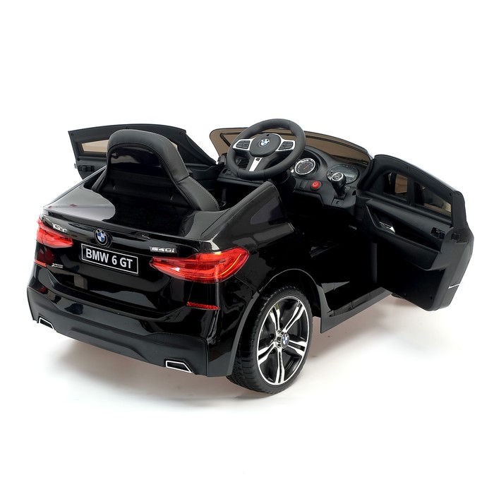 Электромобиль BMW 6 Series GT, EVA колёса, кожаное сидение, цвет черный - фото 1907044118
