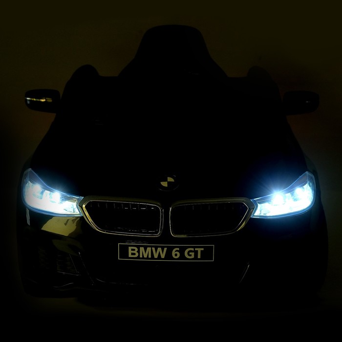 Электромобиль BMW 6 Series GT, EVA колёса, кожаное сидение, цвет черный - фото 1907044123