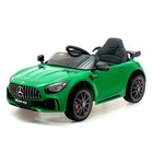 Электромобиль MERCEDES-BENZ GT-R AMG, EVA колёса, кожаное сидение, цвет зеленый - фото 2062440