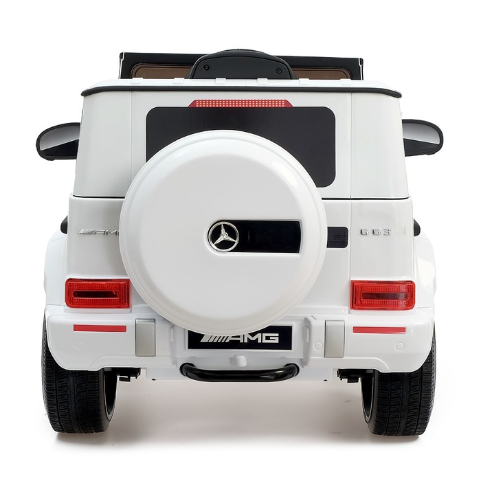Электромобиль MERCEDES-BENZ G63 AMG, EVA колеса, кожаное сиденье, цвет белый - фото 1887910719