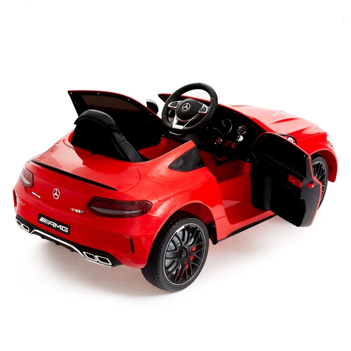 Электромобиль MERCEDES-BENZ C63 S AMG, EVA колёса, цвет красный - фото 1907044140