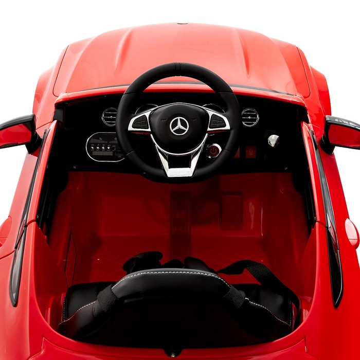Электромобиль MERCEDES-BENZ C63 S AMG, EVA колёса, цвет красный - фото 1907044143