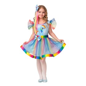 Карнавальный костюм «Радуга Дэш», платье, заколка-волосы, р-р 32, р. 128 см