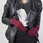 Перчатки женские, 25 см, безразмерные, утеплённые, цвет бордовый - Фото 1