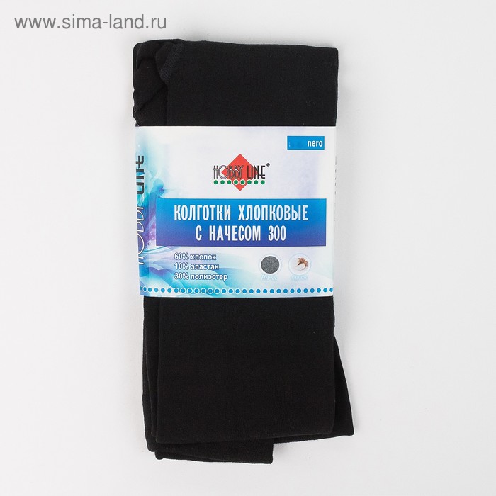 Колготки женские с начесом 300 DEN, цвет чёрный, размер 4 - Фото 1