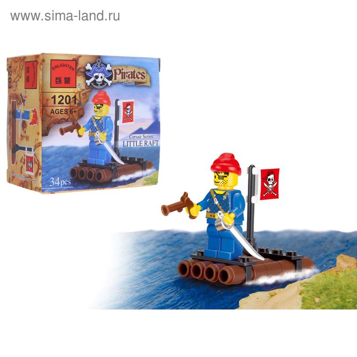 Конструктор «Пират на плоту», 34 детали - Фото 1